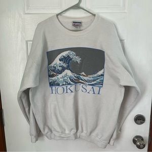 1984 Vintage Hokusai Great Wave art graphic sweatshirt
